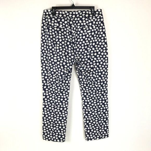 J. Crew Floral Remi Pants Women's Size 12 Scattered Daisies Straight Leg Stretch - Picture 3 of 13